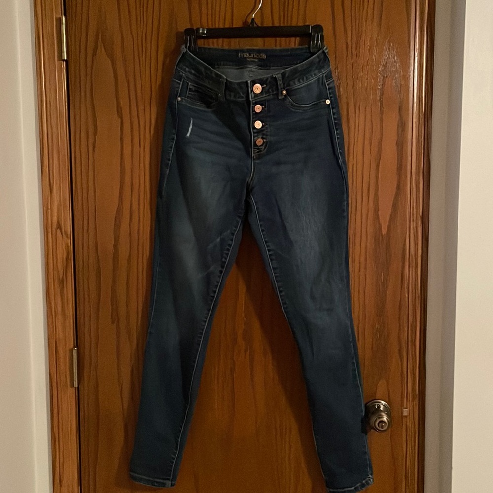 Maurice’s high rise skinny jeans with no holes